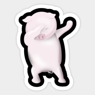 Dabbing Shirt Funny Dabbing Pig Pot Bellied Pig Shirt Sticker